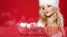  Presentation with old fashion photo album - Audience pleasing presentation theme consisting of photo of fashion christmas girl backdrop and a red colored foreground