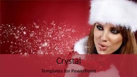  Presentation with girl christmas - Cool new presentation theme with photo of fashion christmas girl backdrop and a red colored foreground