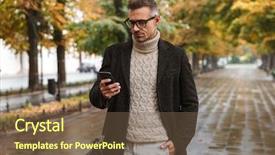  Presentation with old fashion photo album - Amazing PPT theme having photo of fashion macho man backdrop and a tawny brown colored foreground