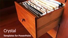  Presentation with cabinet - Colorful presentation design enhanced with photo of file cabinet - wood backdrop and a tawny brown colored foreground