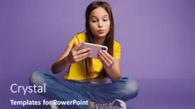  Presentation with video game - PPT theme having photo-of-focused-cute-girl background and a violet colored foreground