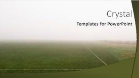  Presentation with soccer field - Audience pleasing slide set consisting of photo-of-fog-above-soccer backdrop and a white colored foreground
