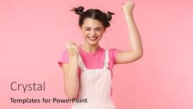  Presentation with nose - Cool new slide set with photo-of-funny-girl backdrop and a lemonade colored foreground