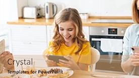  Presentation with family photo - Theme having photo-of-funny-pretty-girl background and a coral colored foreground
