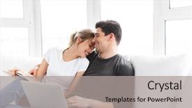  Presentation with gentle - Beautiful PPT theme featuring photo of gentle couple man backdrop and a light gray colored foreground