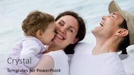  Presentation with married couple - Amazing presentation having photo of glad married couple playing with little daughter outdoors and laughing backdrop and a lemonade colored foreground