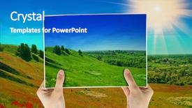  Presentation with album - Audience pleasing slide set consisting of photo of green field backdrop and a  colored foreground