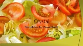  Presentation with lettuce - Presentation design having photo-of-green-salad background and a gold colored foreground
