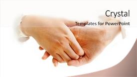  Presentation with god torn paper - Slide set featuring photo of handshake through torn background and a  colored foreground