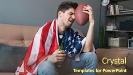  Presentation with ball sports - Colorful presentation theme enhanced with photo-of-handsome-disappointed-man backdrop and a tawny brown colored foreground