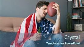  Presentation with ball sports - PPT layouts consisting of photo-of-handsome-unhappy-man background and a ocean colored foreground