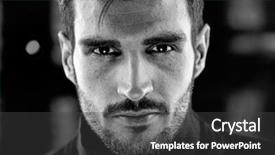  Presentation with agriculture black and white cow - Amazing theme having photo of handsome young man backdrop and a dark gray colored foreground