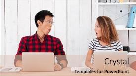  Presentation with t shirt screen print - Audience pleasing theme consisting of photo of happy asian boy backdrop and a lemonade colored foreground