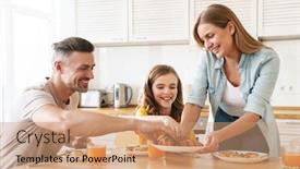  Presentation with memory book family photo album - Slides enhanced with photo-of-happy-caucasian-beautiful background and a coral colored foreground