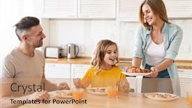  Presentation with family photo - Amazing theme having photo-of-happy-caucasian-beautiful backdrop and a coral colored foreground