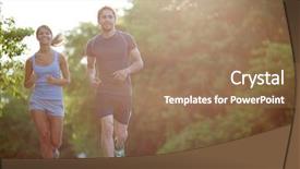  Presentation with couple nature luxury - Slide set featuring photo of happy couple running background and a coral colored foreground