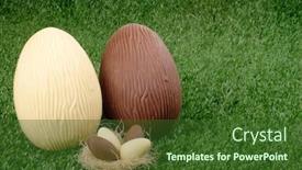  Presentation with family photo - Amazing PPT layouts having photo of happy easter family backdrop and a tawny brown colored foreground