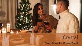  Presentation with family photo - Slides with photo-of-happy-family-couple background and a red colored foreground