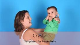  Presentation with happy baby - Slides enhanced with photo-of-happy-mother background and a coral colored foreground