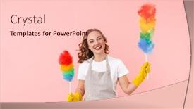  Presentation with optimistic - Theme enhanced with photo-of-happy-optimistic-woman background and a lemonade colored foreground