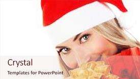  Presentation with kittens christmas holiday red christmas - Amazing presentation theme having photo of happy santa claus girl with red presents new gift in hands excited pretty female isolated on white background closeup on smiling face woman celebrating christmas holiday wintertime fun backdrop and a lemonade colored foreground