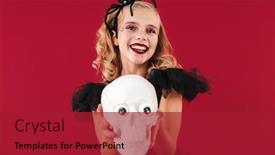  Presentation with skull - Audience pleasing slide set consisting of red wall background holding skull backdrop and a crimson colored foreground