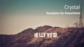  Presentation with los angeles - Presentation design with photo-of-hollywood-sign background and a ocean colored foreground