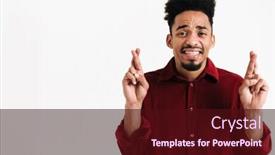  Presentation with hopeful - Slide deck consisting of photo-of-hopeful-african-young background and a wine colored foreground