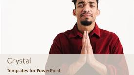  Presentation with hopeful - Presentation design having photo-of-hopeful-african-young background and a sky blue colored foreground