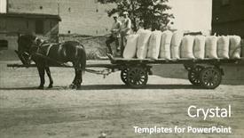  Presentation with horse - Slides featuring photo of horse drawn wagon background and a gray colored foreground