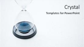  Presentation with photo - Amazing PPT layouts having photo of hourglass on isolated backdrop and a sky blue colored foreground