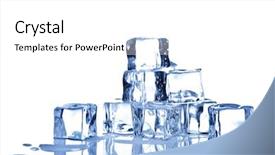  Presentation with ice - Beautiful presentation theme featuring photo of ice cubes isolated backdrop and a white colored foreground