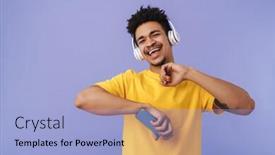  Presentation with joyful - Colorful PPT theme enhanced with photo-of-joyful-african-american backdrop and a light blue colored foreground