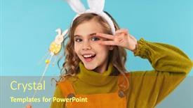  Presentation with toy - Presentation enhanced with photo-of-joyful-curly-girl background and a tawny brown colored foreground