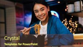  Presentation with joyful - Slides enhanced with photo-of-joyful-nice-asian background and a tawny brown colored foreground