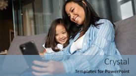  Presentation with pregnant woman - Beautiful presentation theme featuring photo-of-joyful-pregnant-asian backdrop and a light blue colored foreground