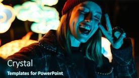  Presentation with peace - Amazing slides having photo-of-joyful-woman-gesturing backdrop and a navy blue colored foreground