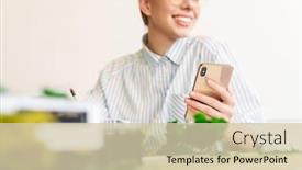  Presentation with joyful - Presentation featuring photo-of-joyful-young-woman background and a soft green colored foreground