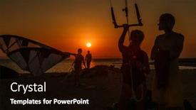  Presentation with kite - Slides featuring photo-of-kite-surfers background and a black colored foreground