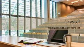  Presentation with lesson plan - PPT theme consisting of photo-of-laptop-on-professor background and a coral colored foreground