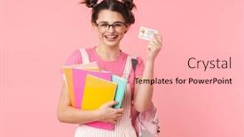  Presentation with eyeglasses - Slide deck enhanced with photo-of-laughing-nice-girl background and a lemonade colored foreground