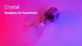  Presentation with blue neon - Amazing PPT theme having photo-of-light-bulb-lamp backdrop and a purple colored foreground