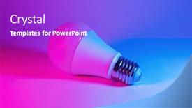  Presentation with blue neon - Colorful presentation theme enhanced with photo-of-light-bulb-led backdrop and a purple colored foreground