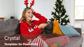  Presentation with control - Slide deck consisting of photo-of-lovely-happy-young background and a tawny brown colored foreground