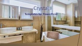  Presentation with apartment - Presentation design consisting of photo-of-luxurious-bathroom background and a lemonade colored foreground