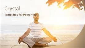  Presentation with lockdown - Presentation featuring photo-of-man-doing-yoga background and a cream colored foreground