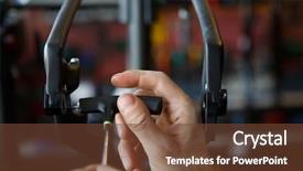  Presentation with a part is a part is a part - Colorful presentation theme enhanced with photo of man mending part backdrop and a tawny brown colored foreground