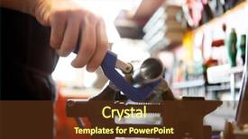  Presentation with pipe - PPT theme having photo of master mending pipe background and a tawny brown colored foreground