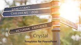  Presentation with directional - Theme enhanced with photo-of-metal-park-directional background and a yellow colored foreground