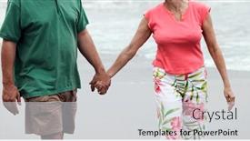  Presentation with walking - Slides having photo-of-mid-adult-couple background and a light gray colored foreground